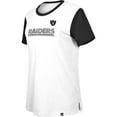thumbnail image 2 of Women's New Era  White/Black Las Vegas Raiders Third Down Colorblock T-Shirt, 2 of 3