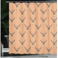 thumbnail image 3 of Ambesonne Deer Shower Curtain, Hipster Print of Funny Animal, 69"Wx84"L, Dark Peach, 3 of 4