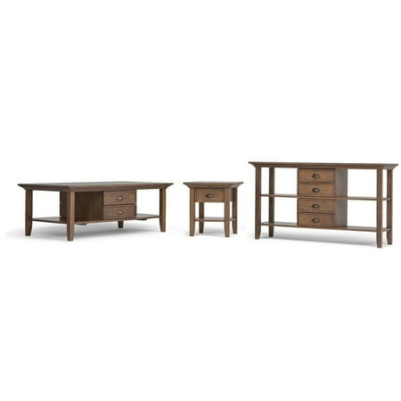 Simpli Home - Redmond Square Rustic Wood 1-Drawer End Table - Distressed Gray