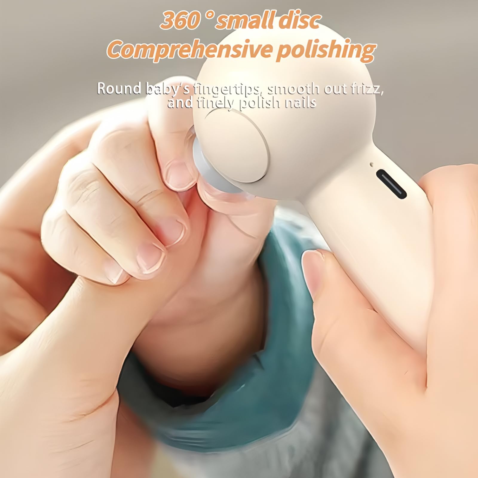Baby Nail Trimmer Electric, Gentle Rechargeable Baby Nail Clippers with Light, 6 Replacement Heads & Storage Case, Baby Nail File Electric for Newborn Infant Toddler Toenails and Fingernails Care