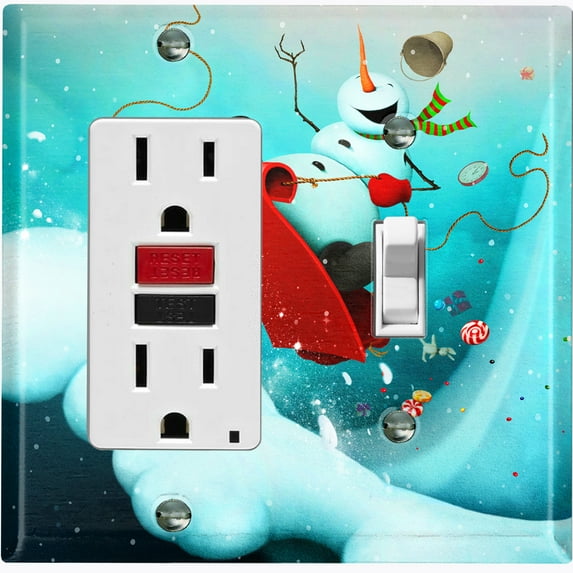 Metal Light Switch Wall Plate Outlet Cover (Sea Snail Starfish Pastel Glitter Reef Bubbles - Single Rocker Single Toggle)