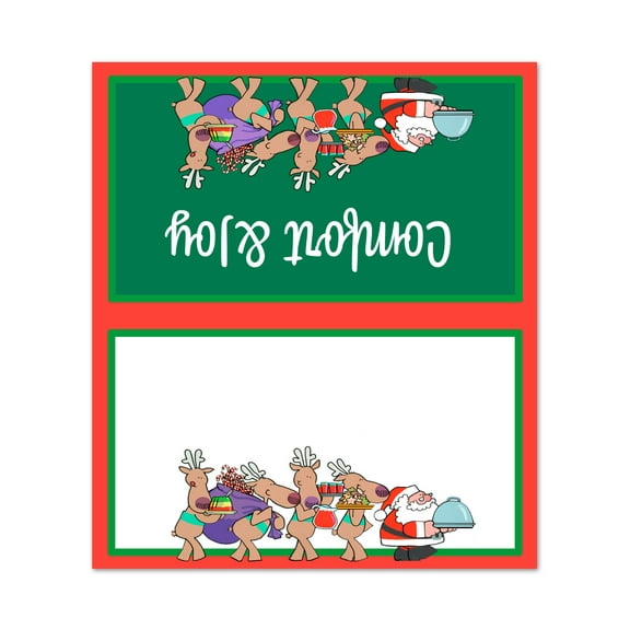 Merry Christmas Comfort & Joy Table Tent Place Cards - 25 Comfort & Joy Guest Se