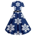 thumbnail image 3 of Qertyioot Robe Imprimée de Noël pour Femmes, Mode Hiver Manches Courtes Vintage Décontractée, 3 of 3