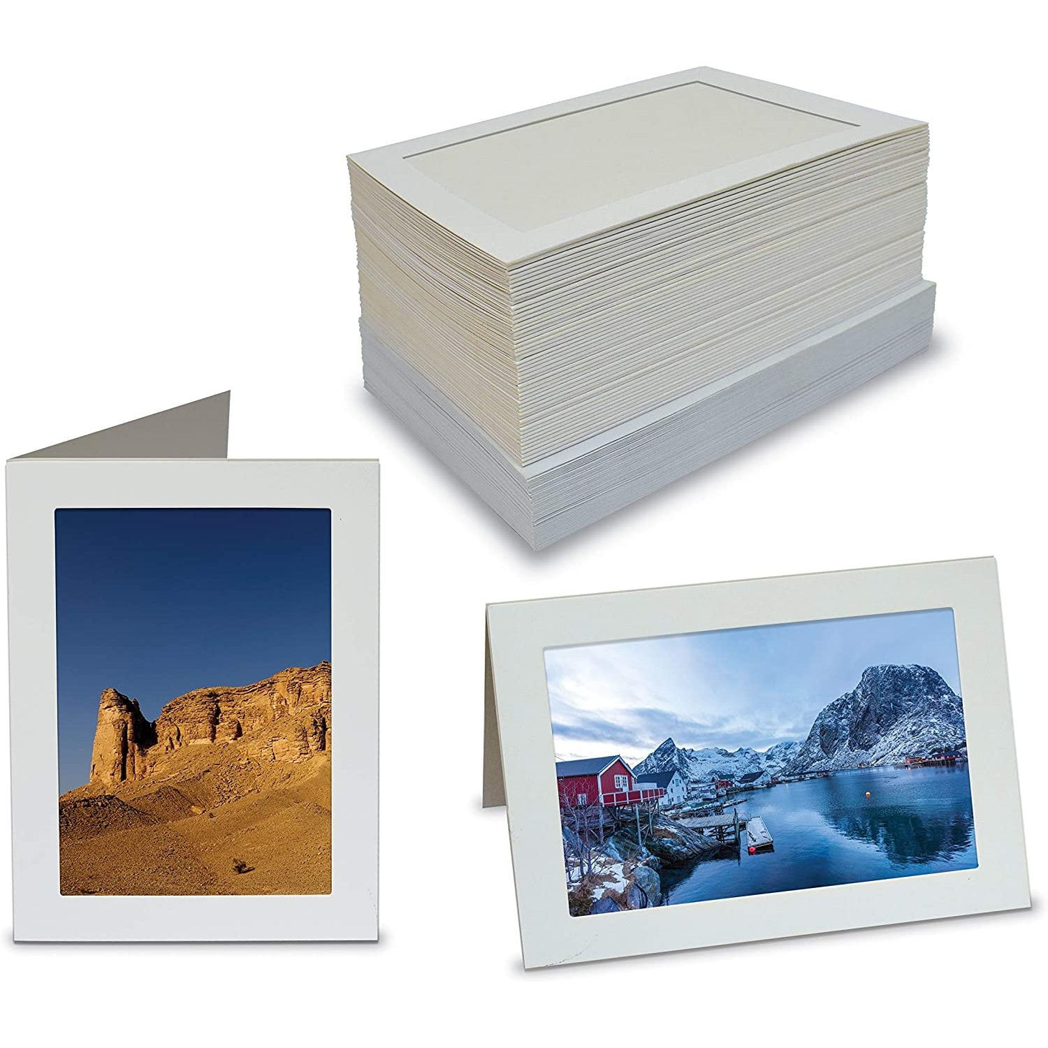 Photo Frame Note Cards for 4" x 6" Photos, 50 Pack, by , Photo Inserts