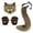 Yellow, variant on MInHoues Halloween Plush Fox Tail and Mask Set, Furry Animal Paw Gloves for Cosplay, Complete Halloween Costumes Accessories for Adults, Dress Up Party Props, Coffee