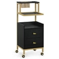 thumbnail image 6 of BarberPub Utility Cart with Storage Drawer and Tool Holders, Trolley Cart with Lockable Wheel, 6 of 10
