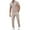 Khaki, variant on Xzbqbs Mens 2 Pieces Sets Outfits 1/4 Zip Shirt Short Sleeve and Elastic Waist Drawstring Pants Set Casual Fashion Summer Tracksuits