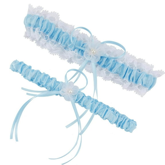 Pkeoh Wreath White Garters For Bride 2 Pieces, Wedding Garter For Bride Elasticity Lace Garter, Wedding Garter Set For Bride