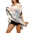 thumbnail image 1 of ENJOYW Bikini Cover Up Multicolor Print Tassels Ladies Loose-fitting Sun Protection Swimwear Tunic for VacationPolyester, 1 of 7