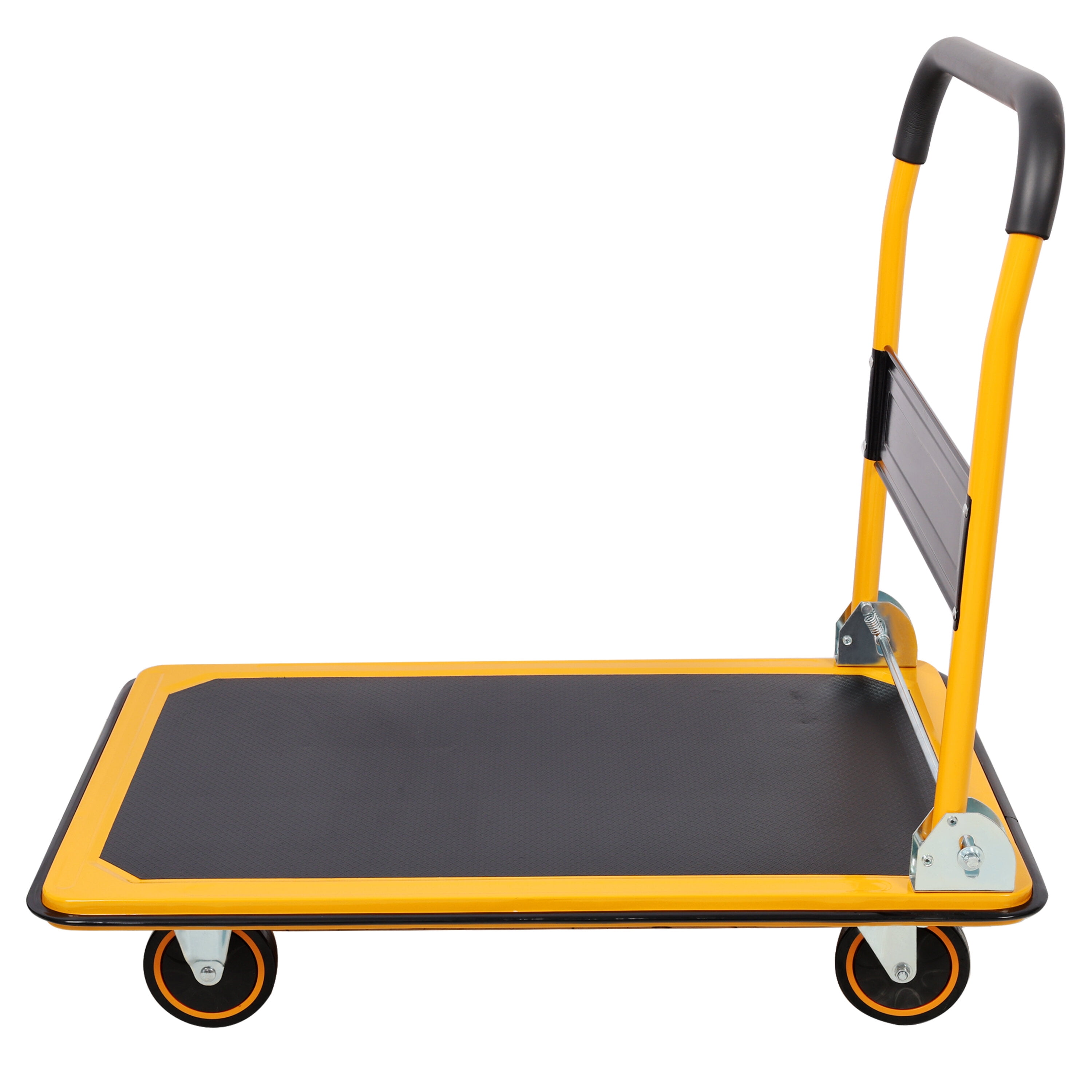 Hand Truck Foldable Platform Truck Push Dolly 330 lb. Weight Capacity Black and Yellow,Appliance Dolly