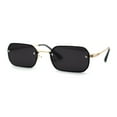 thumbnail image 1 of Luxe Rimless Narror Rectangle Pimp Rapper Sunglasses Gold Black, 1 of 4