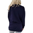 thumbnail image 3 of IROINNID Sales Women's Fall Tops Long Sleeve Oversized Base Shirts Solid Workout Sweatshirts Casual Basic V-Neck Loose Fit Tops with Pocket,Navy, 3 of 5