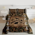 thumbnail image 2 of Feelyou Hunting and Fishing Queen Comforter Set, Wildlife Bear Deer Bedding Sets, Jungle Branches Leaf Reversible Bedding Comforter Set, Ultra Soft Bedroom Decor, 3-Piece, 2 of 8