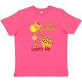 thumbnail image 3 of Inktastic My Grandma Loves Me Giraffe Youth T-Shirt, 3 of 5