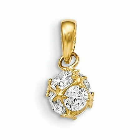 14k Yellow Gold Madi K CZ Children's Ball Pendant