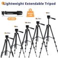 thumbnail image 5 of 64” Phone&Tablet Tripod, Aureday Cell Phone Tripod for iPhone with Wireless Remote and Phone Holder, Extendable Tripod Stand for iPad, Suit for Video Recording/Makeup/Live Streaming, 5 of 5