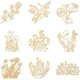 thumbnail image 1 of 9 pegatinas de flores silvestres de 4 x 4 cm (1,6 x 1,6 pulgadas) - Pegatinas autoadhesivas de metal dorado con diseño de girasol y flor de cerezo, 1 of 9