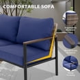 thumbnail image 6 of EAGLE PEAK Sunset Dune 6 Piece Patio Furniture Sets, Wicker Modern Outdoor Conversation Set with Coffee Tables and Ottoman,Cushions,Blue, 6 of 11