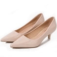 thumbnail image 4 of DADAWEN Women's Pumps Kitten Low Heels Nude Comfortable Wedding Dressy Shoes 8 US, 4 of 4