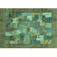 thumbnail image 1 of Ahgly Company Machine Washable Indoor Rectangle Abstract Turquoise Blue Modern Area Rugs, 7' x 9', 1 of 4