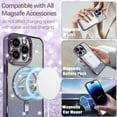 thumbnail image 4 of Case  for iPhone 14 Pro Max Glitter Case Luxury Plating Love Heart Compatible with MagSafe Clear Case with Camera Protector Protection Shockproof Cover for Women Girls-Purple, 4 of 12