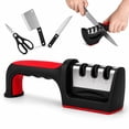 thumbnail image 1 of WUSUOWEI 1PC Manual Kitchen KnifeSharpener,3 StageBlade Sharpening Tool for Restoring DullKnives,SafeSharpening for Most KitchenKnives and Scissors,Manual KnifeSharpeners for Home,Kitchen, 1 of 7