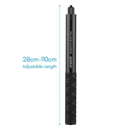 Image of Pristin Selfie Stick 28cm-110cm Adjustable Length Aviation Aluminum Black