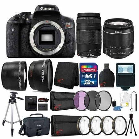 Canon EOS Rebel T6 18MP DSLR Camera 18-55mm Lens , 75-300mm Lens , Canon Camera Case and 32GB Ultimate Accessory (Best Dslr Camera Uk)