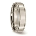 thumbnail image 4 of Grey Titanium Ring Band Wedding Ridged Standard Edge 6mm Polished, 4 of 6