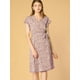 thumbnail image 4 of Vestido A Media Pierna Con Cuello En V Y Manga Flutter Boho Para Mujer Rosa XL Allegra K, 4 of 6