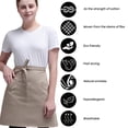 thumbnail image 4 of Men Women Short Waist Bistro Bartender Apron Holding Server Pen Card Money Tips Kitchen, - Khaki, 4 of 5