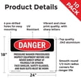 thumbnail image 2 of Pressure Washer Procedures Inspect Equipment OSHA Danger Aluminum Sign 24 Inch x 18 Inch - 10 Pack, 2 of 8