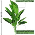 thumbnail image 2 of TETOU 2Pcs Artificial Banana Leaves Plants, 32" Tall Fake Banana Tree Leaves with Stems, Artificial Banana Tree Leaves for Beach Party Home Garden Decoration, 2 of 12