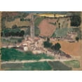 thumbnail image 3 of Tadeusz Makowski 24x18 Black Modern Framed Museum Art Print Titled - View of a Small Town with a Church Tower (1910), 3 of 5