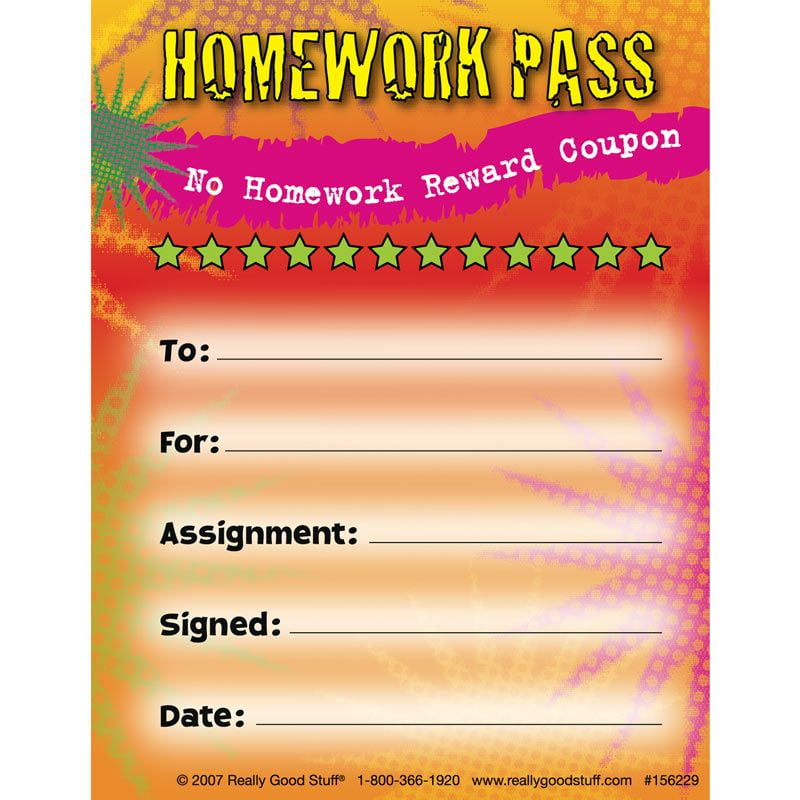 No Homework Reward Pad Walmart Com Walmart Com