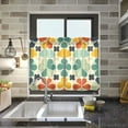 thumbnail image 4 of Yayeee Kitchen Curtains Light Filtering 27"x36" Rod Pocket Short Cafe Window Panel, Beige Clover Pattern, 4 of 7