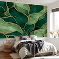 thumbnail image 4 of Wall Mural Peel and Stick green watercolor golden line Liquid marble Self-Adhesive Wallpaper Removable Wall Decal Wall Sticker Home Decor for Living Room Bedroom 69"x96", 4 of 8