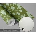 thumbnail image 6 of S4sassy Removable Nature-inspired Waterproof Wall Wrap, Textured Finish Wallcover, Gardenia Vine Print Contact Paper for Walls, Cabinets, Dresser, Self Adhesive Vinyl Wallpaper Roll- Green (25"x120"), 6 of 9