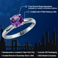 thumbnail image 2 of Gem Stone King 900 Platinum Purple Amethyst Engagement Ring for Women | 1.20 Cttw | Round 7MM | Gemstone February Birthstone | Size 9, 2 of 6