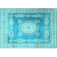 thumbnail image 1 of Ahgly Company Indoor Rectangle Medallion Light Blue Traditional Area Rugs, 8' x 10', 1 of 4