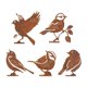thumbnail image 1 of 5 piezas de adornos de pájaros oxidados para jardín, para cercas y ramas al aire libre. Estilo A, 1 of 9