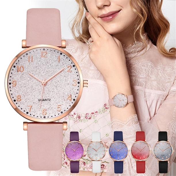 Fiudx Liquidación De Joyas Vansvar Reloj De Pulsera Informal Con Correa De Cuero Y Cuarzo Para Mujer