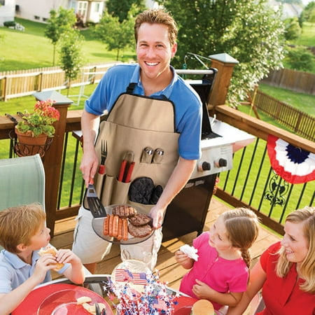 Chefs Kitchen Outdoor 7-Piece BBQ Apron and Utensil Set