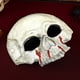 thumbnail image 4 of GAXIRE Máscara de media cara con forma de calavera y patrón de sangre para Halloween, ideal para mascaradas, 4 of 6