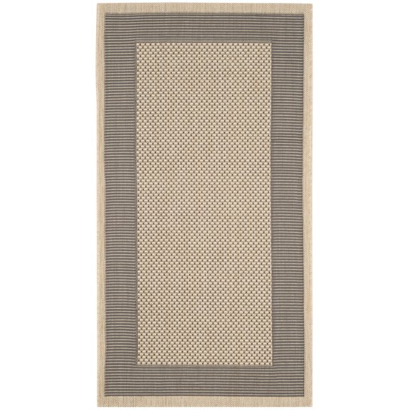 Safavieh Courtyard Justine Bordered Indoor/Outdoor Area Rug, Gray/Cream, 2'7" x 5'