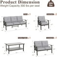 thumbnail image 3 of SUNVIVI 5 Pieces Outdoor Patio Furniture Set, Patio Conversation Set with Coffee Table Side Table and Ottomans, Metal Furniture Set for Porch Backyard Garden, 3 of 6