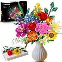 Flower Bouquet Building Set, 1000 PCS Valentine Bouquet Botanicals Collection Gift for Kids and Adults