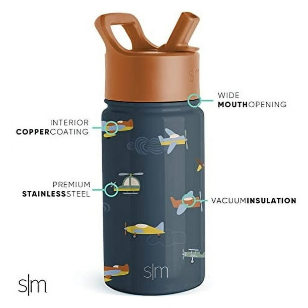 Botella de agua Simple Modern Summit Kids 400 ml con tapa de pajita