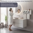 thumbnail image 4 of Alaterre 25" Bath Storage Shelf with Towel Rod, White, 4 of 7