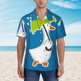 thumbnail image 4 of Bixox Men's Hawaiian Shirts Men's Goose Holding an Umbrella Print Short-Sleeve Shirt-Small, 4 of 8